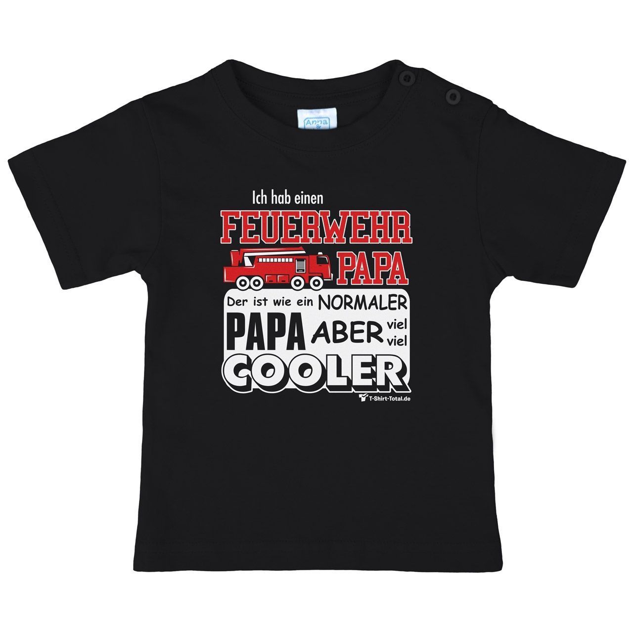 Feuerwehr Papa Kinder T-Shirt schwarz 98