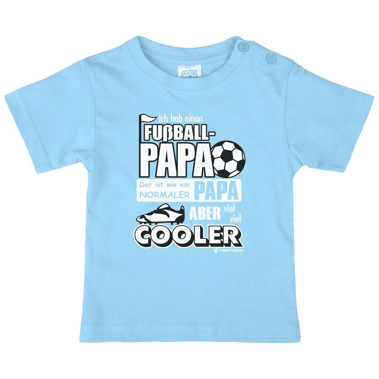 Fußball Papa Kinder T-Shirt hellblau 122 / 128