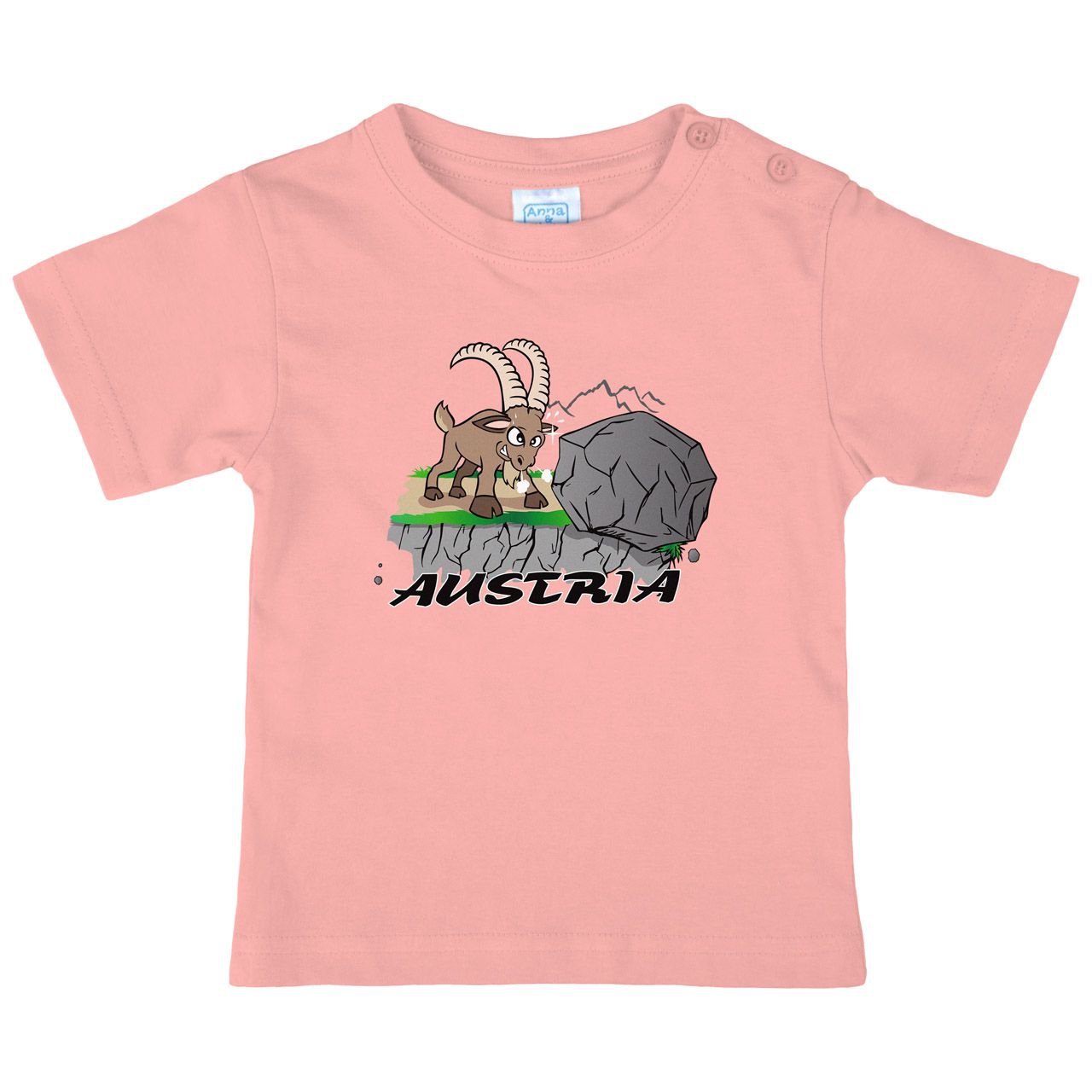 Kleiner Steinbock Felsen Austria Kinder T-Shirt rosa 110 / 116