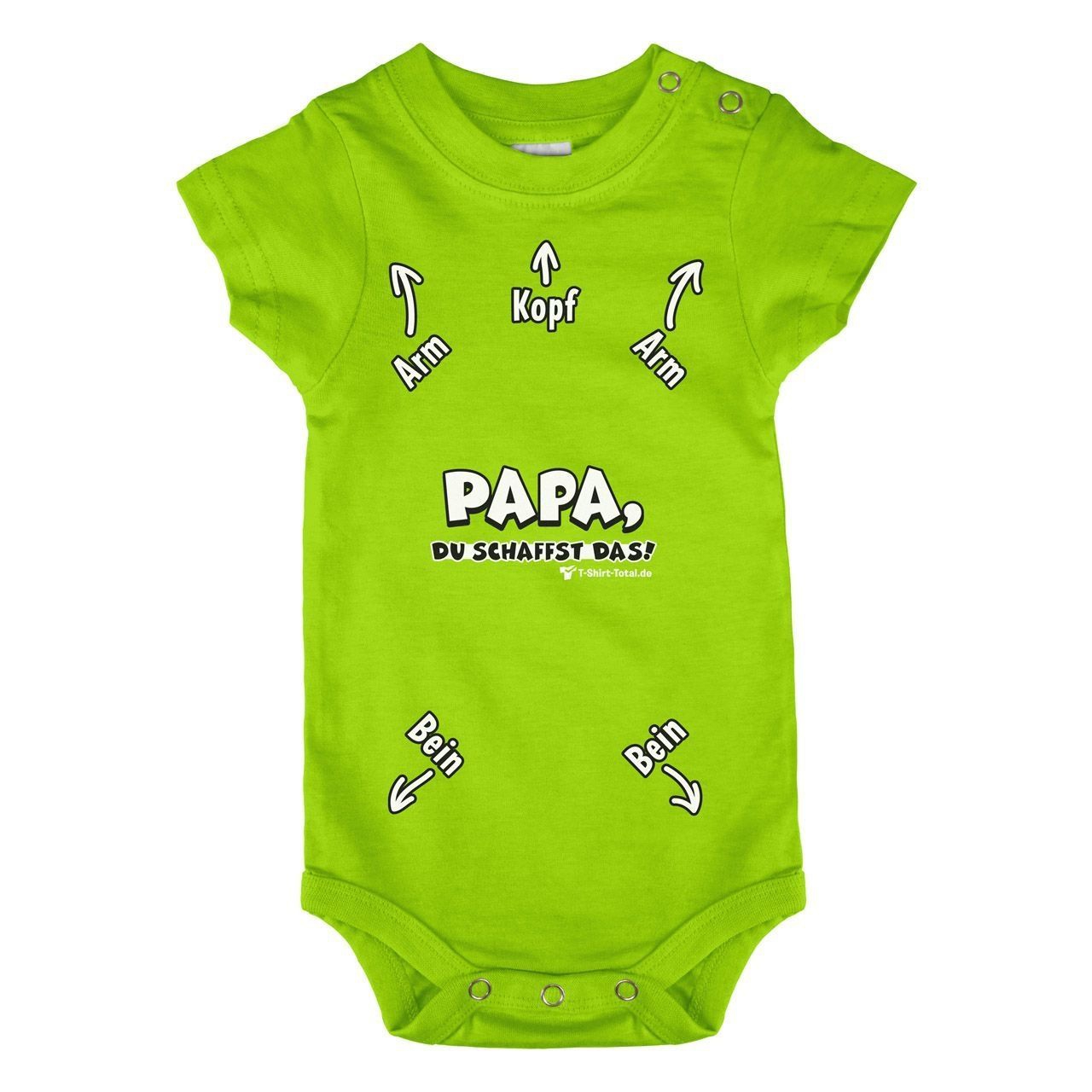 Papa du schaffst das Baby Body Kurzarm hellgrün 56 / 62