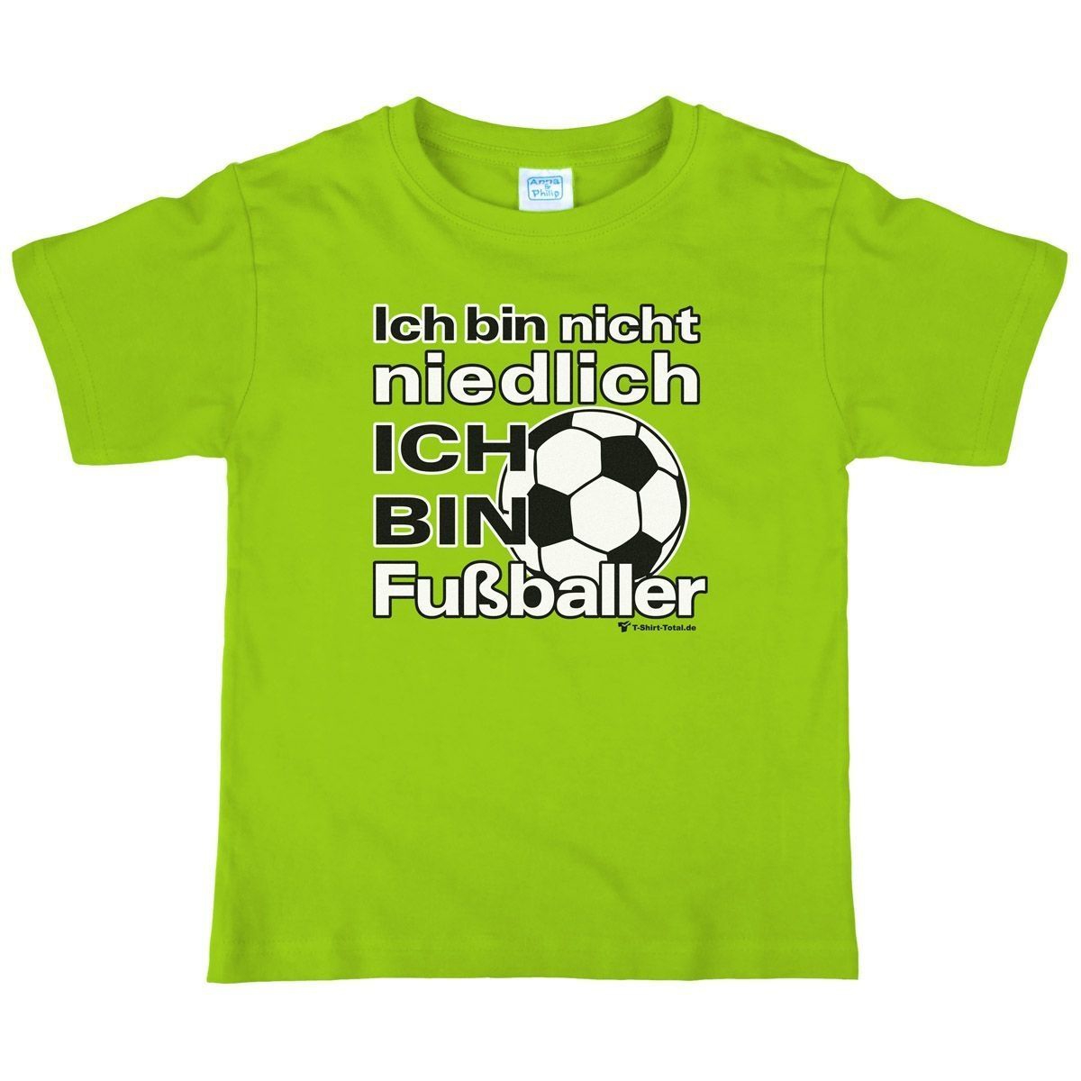 Niedlich Fußballer Kinder T-Shirt hellgrün 110 / 116