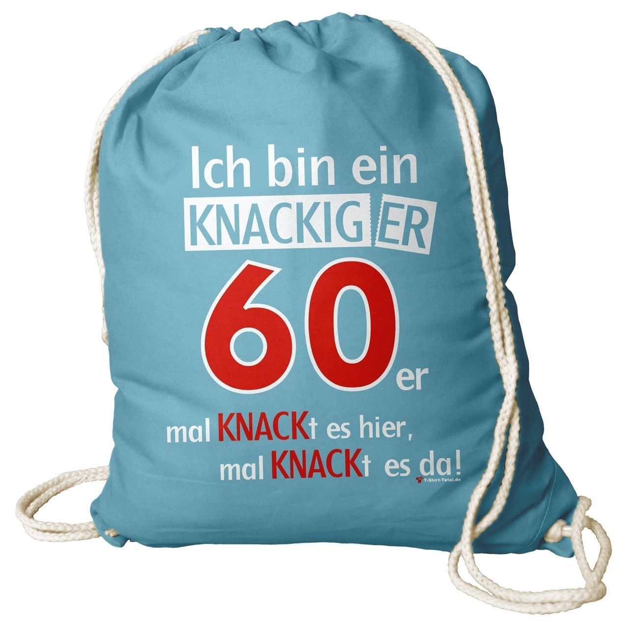 Knackiger 60er Rucksack Beutel türkis