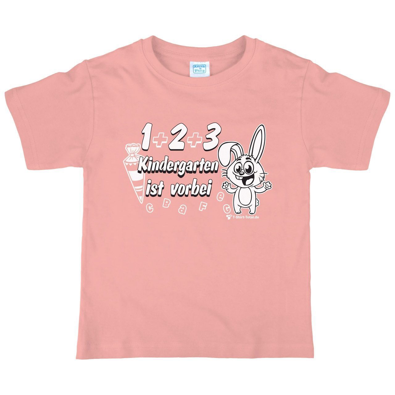 1 2 3 Kindergarten vorbei Kinder T-Shirt rosa 122 / 128
