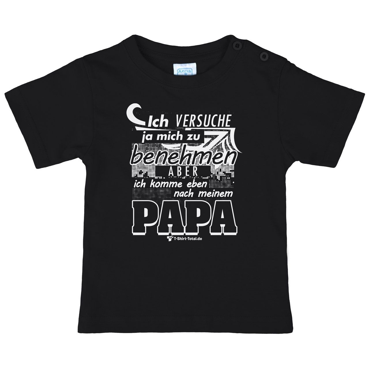 Komme nach Papa Kinder T-Shirt schwarz 92