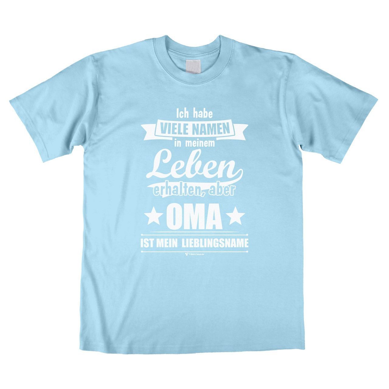 Lieblingsname Oma Unisex T-Shirt hellblau Medium