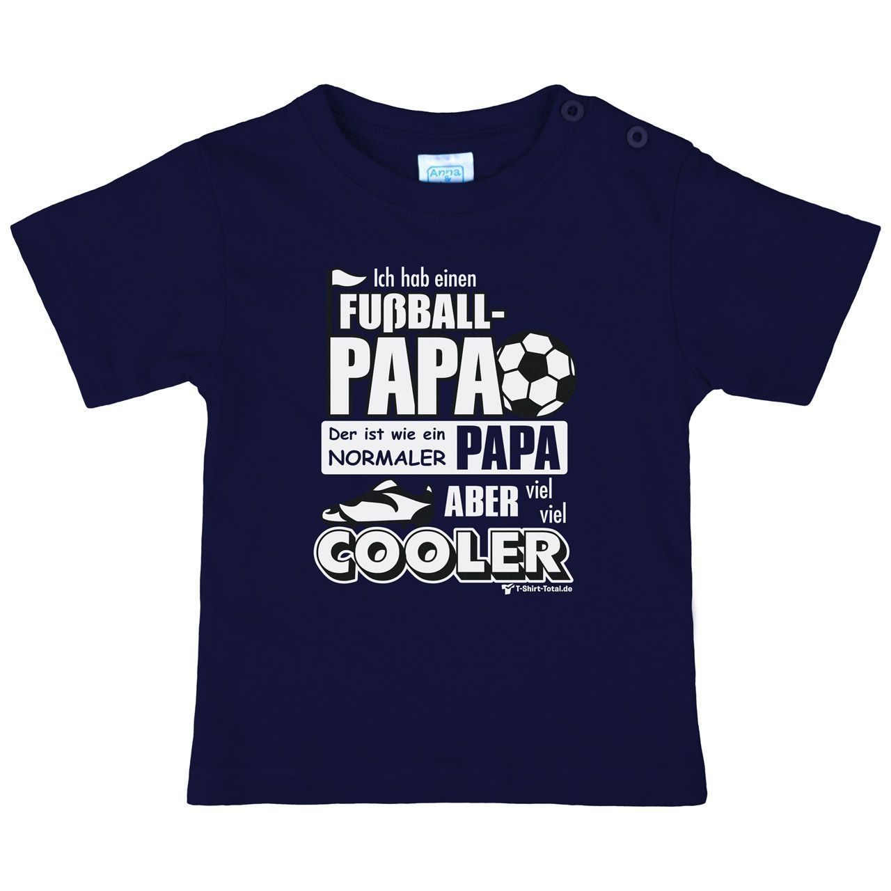 Fußball Papa Kinder T-Shirt navy 122 / 128