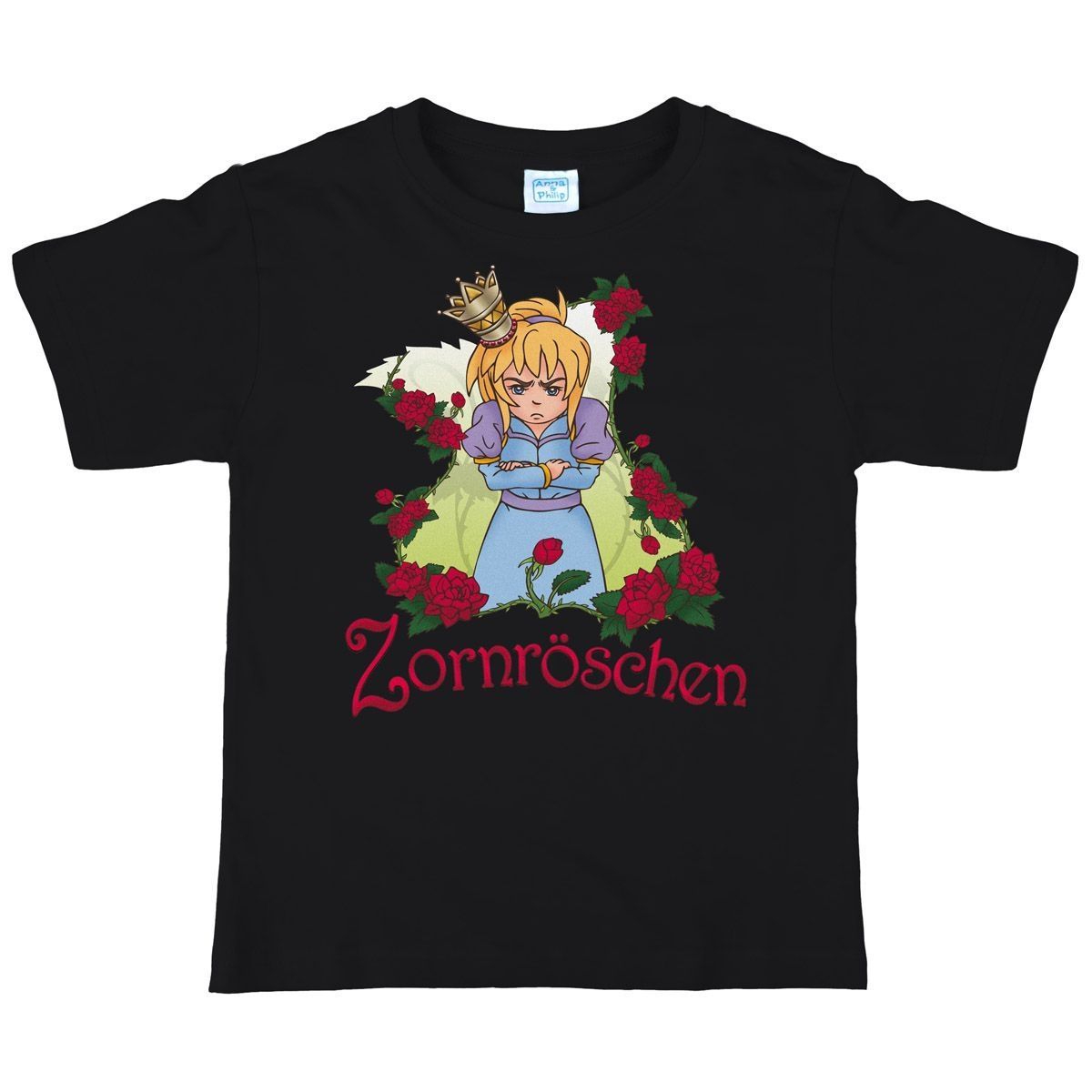 Zornröschen Kinder T-Shirt schwarz 122 / 128