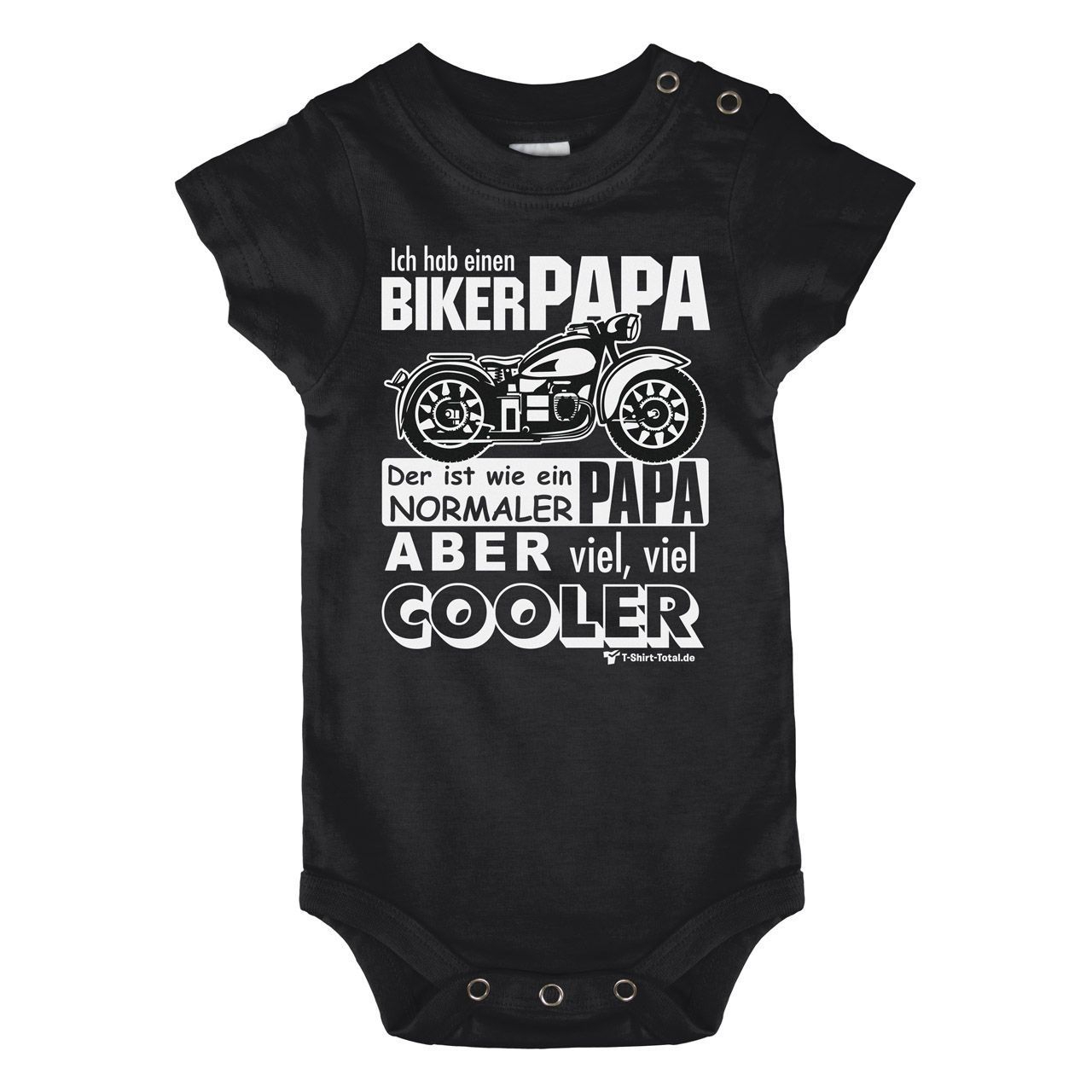 Biker Papa Baby Body Kurzarm schwarz 68 / 74