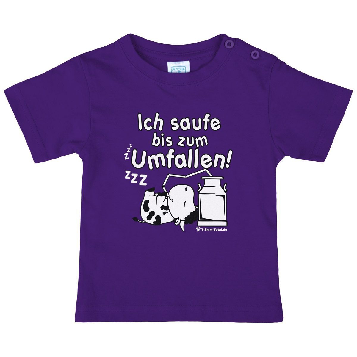 Saufe bis zum Umfallen Kinder T-Shirt lila 68 / 74