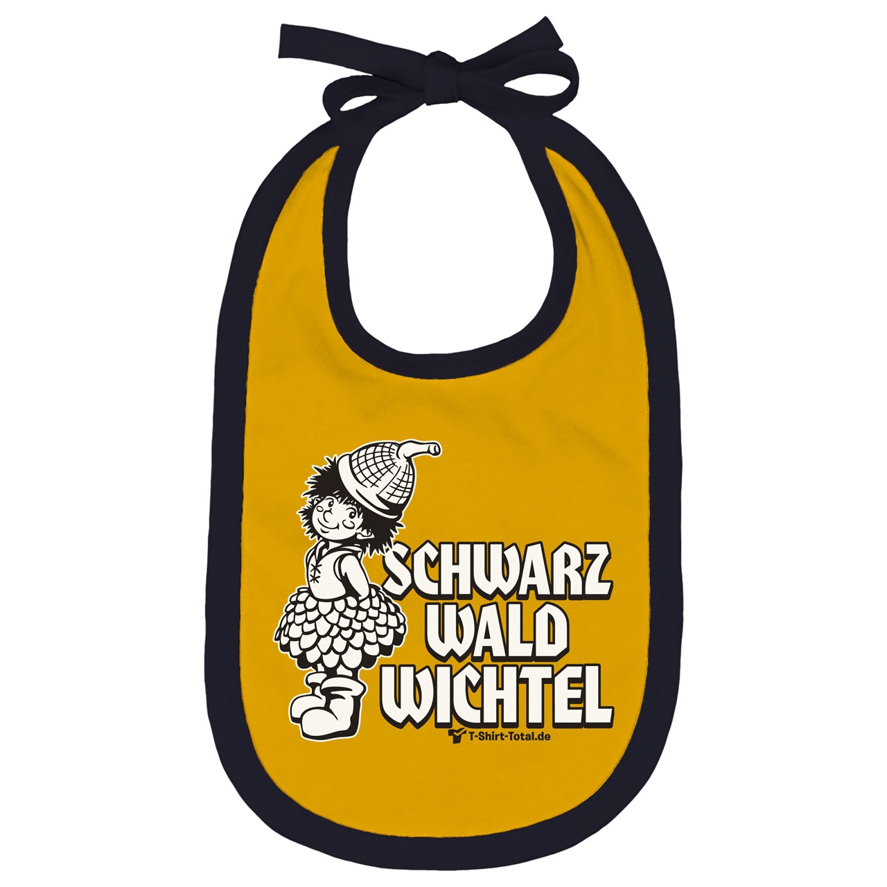 Schwarzwald Wichtel Lätzchen gelb / navy