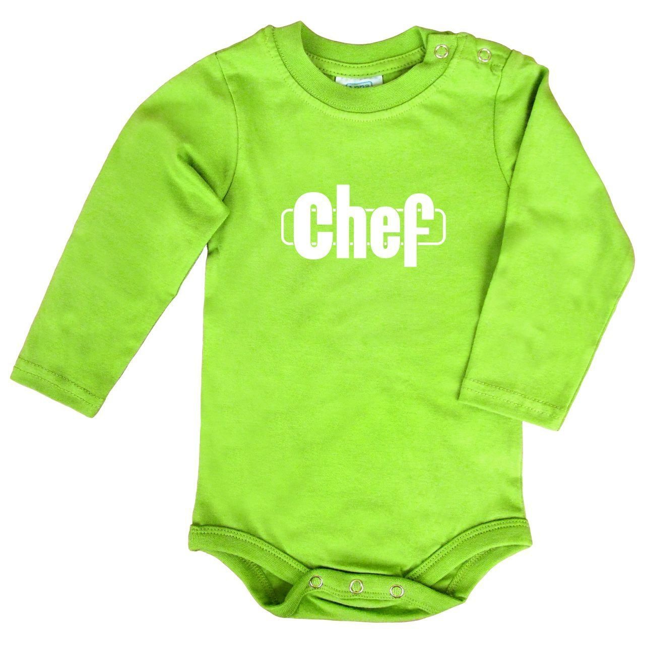 Chef Baby Body Langarm hellgrün 68 / 74