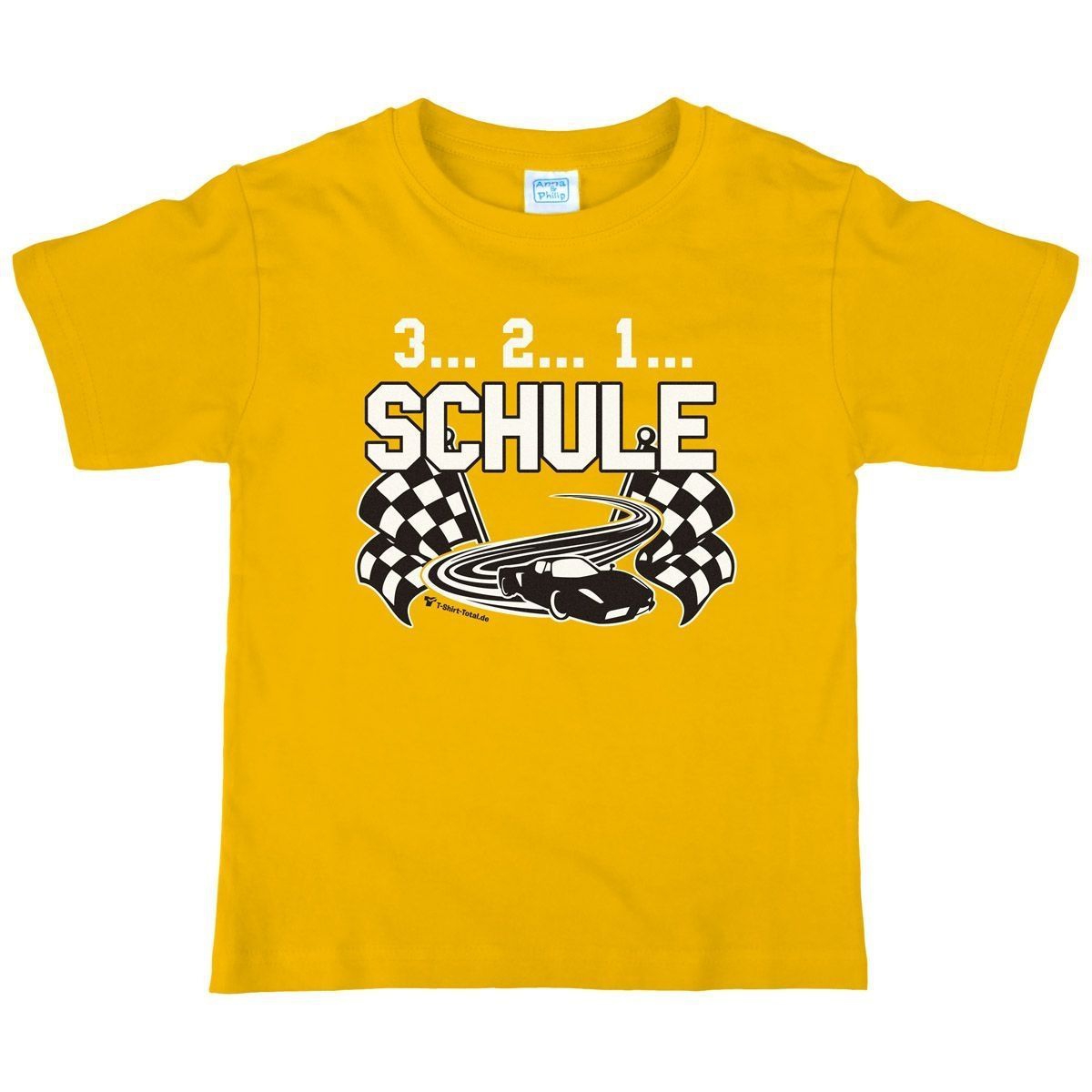 3 2 1 Schule Kinder T-Shirt gelb 122 / 128