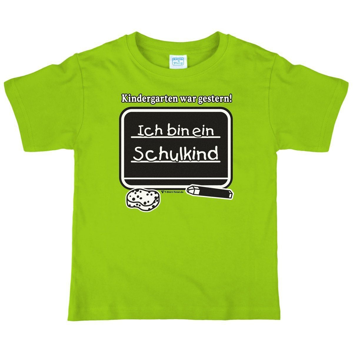Kindergarten war gestern Kinder T-Shirt hellgrün 122 / 128