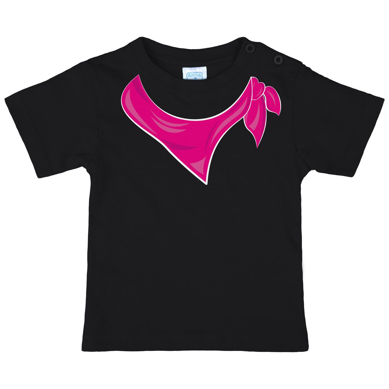 Halstuch pink Mädchen Kinder T-Shirt schwarz 68 / 74