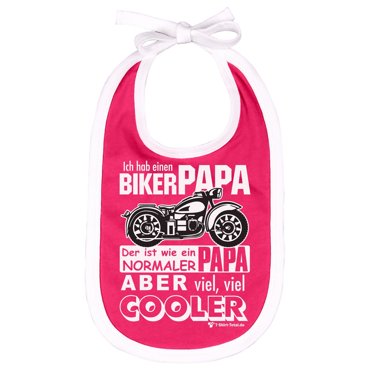 Biker Papa Lätzchen pink / weiß