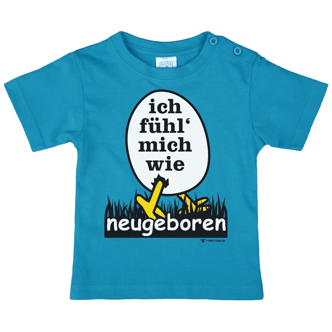 Neugeboren Kinder T-Shirt türkis 56 / 62