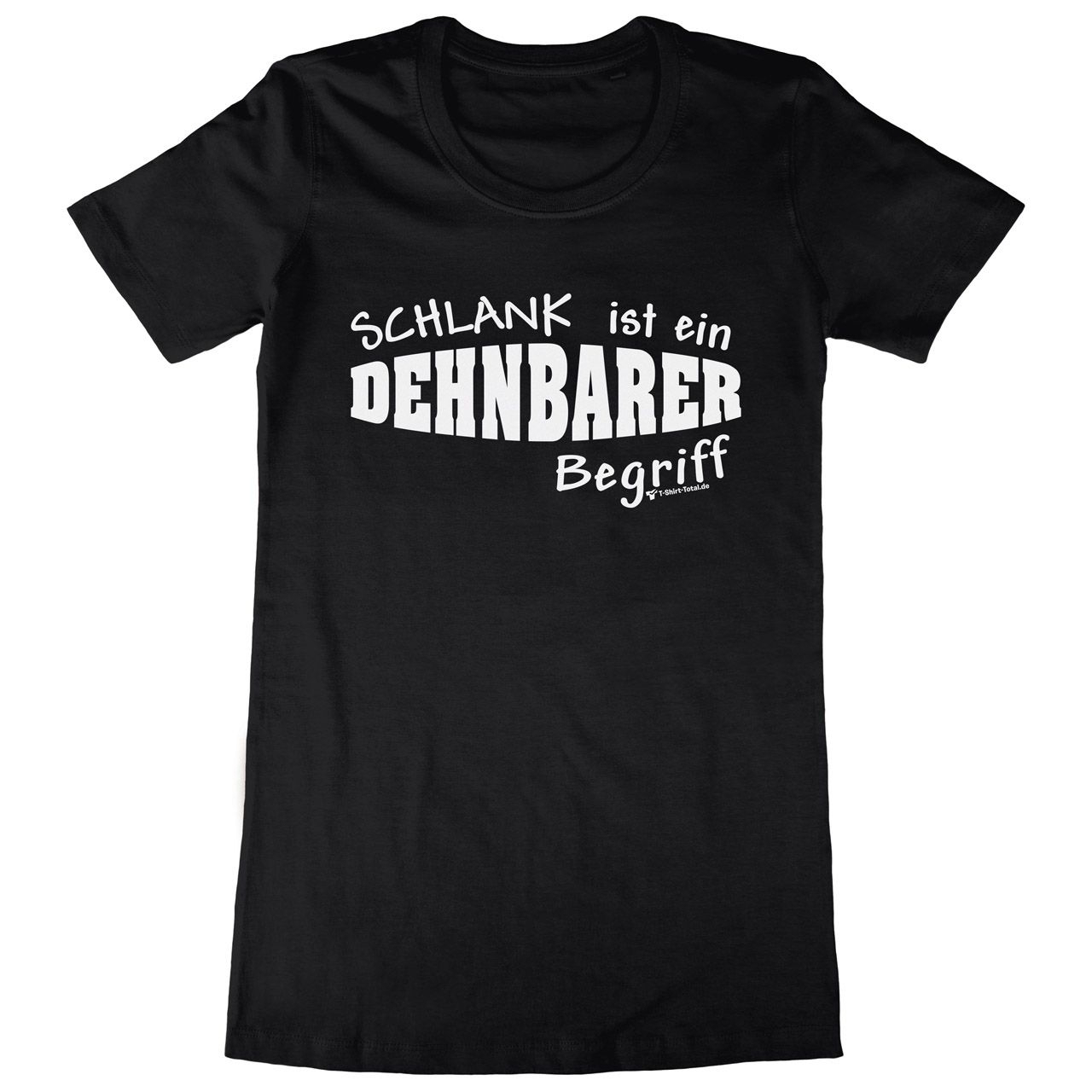 Dehnbar Woman Long Shirt schwarz Extra Small