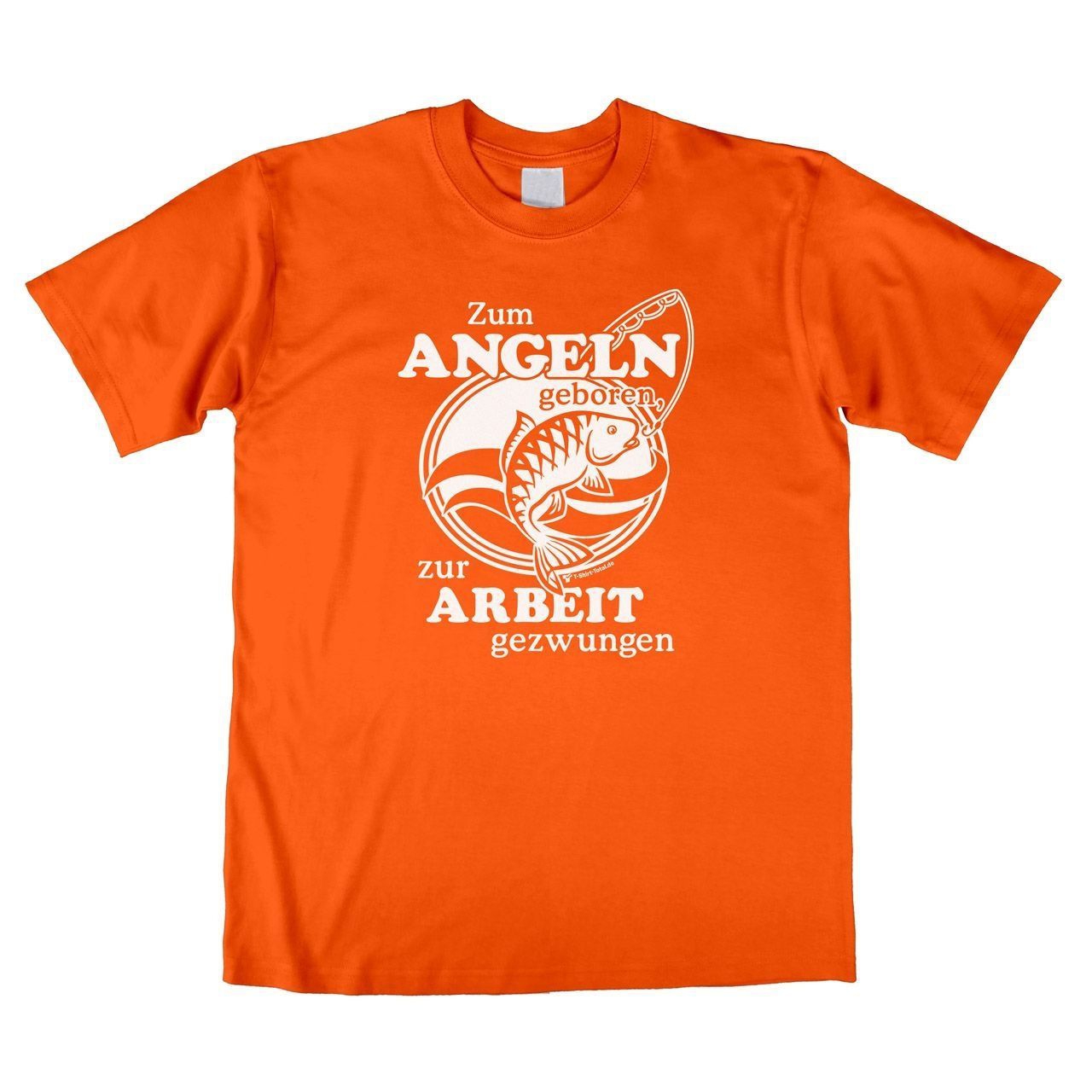Zum Angeln geboren Unisex T-Shirt orange Large
