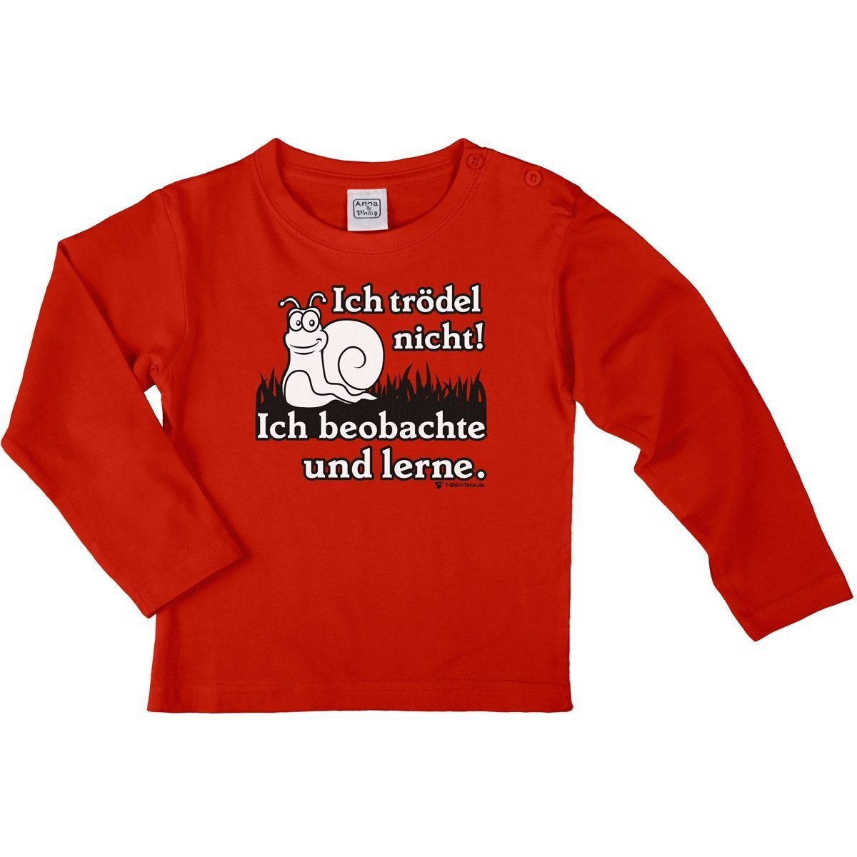 Trödel nicht Kinder Langarm Shirt rot 56 / 62