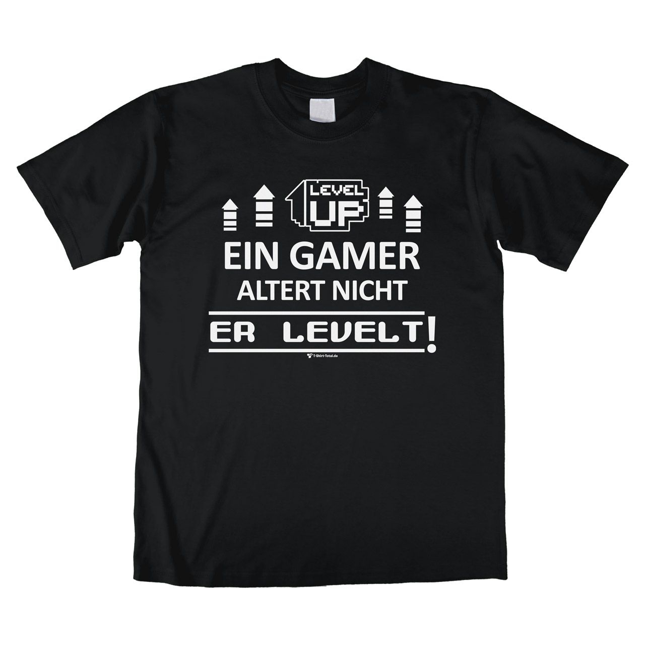 Ein Gamer levelt Unisex T-Shirt schwarz Medium
