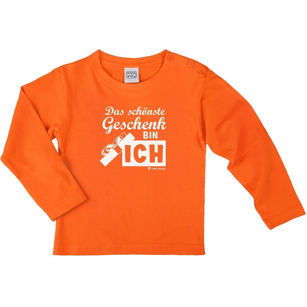 Schönste Geschenk Kinder Langarm Shirt orange 56 / 62