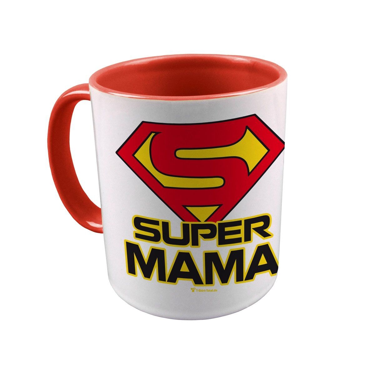 Super Mama Tasse rot / weiß
