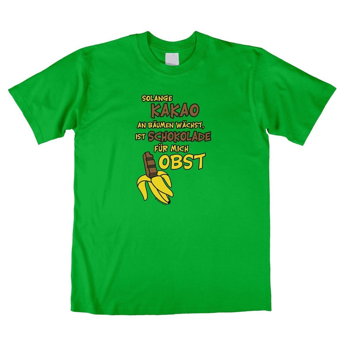 Schoko Obst Unisex T-Shirt grün Extra Large