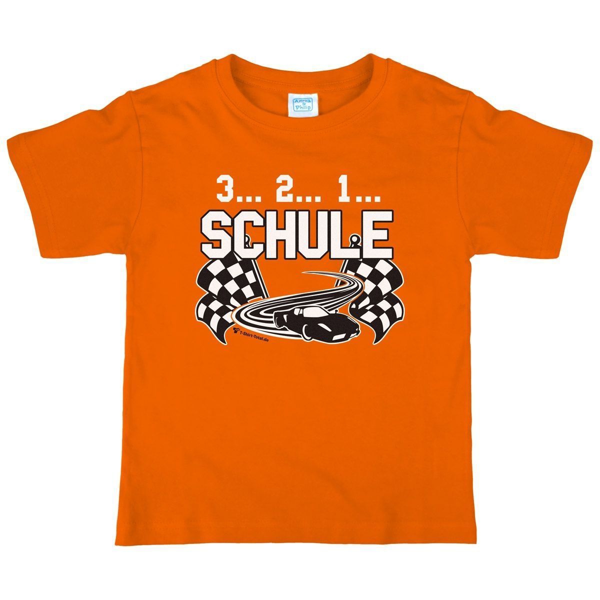 3 2 1 Schule Kinder T-Shirt orange 122 / 128