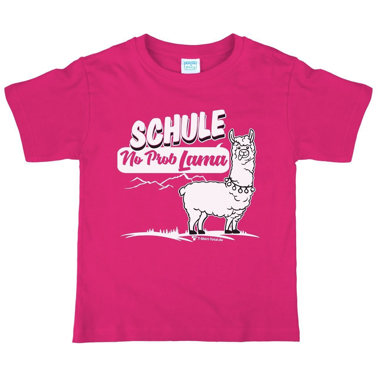 Schule No Prob Lama Kinder T-Shirt pink 134 / 140