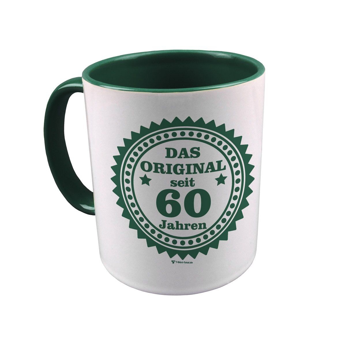 Original seit 60 Tasse dunkelgrün / weiß