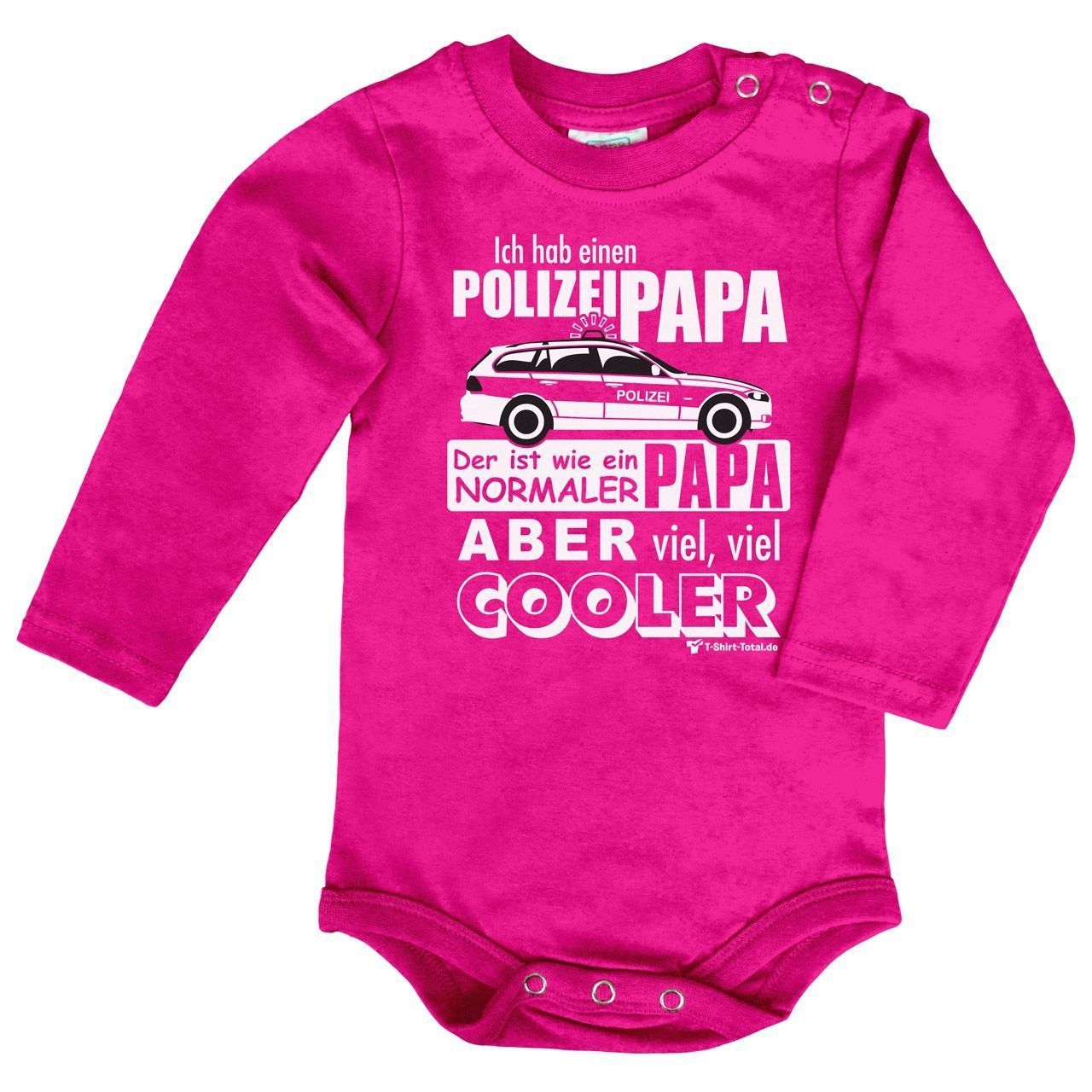 Polizei Papa Baby Body Langarm pink 68 / 74