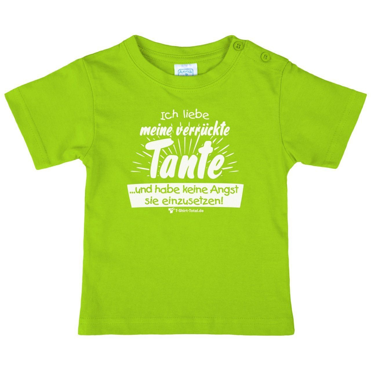 Verrückte Tante Kinder T-Shirt hellgrün 146 / 152