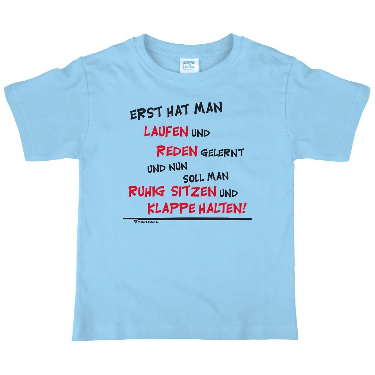 Laufen und Reden Kinder T-Shirt hellblau 104