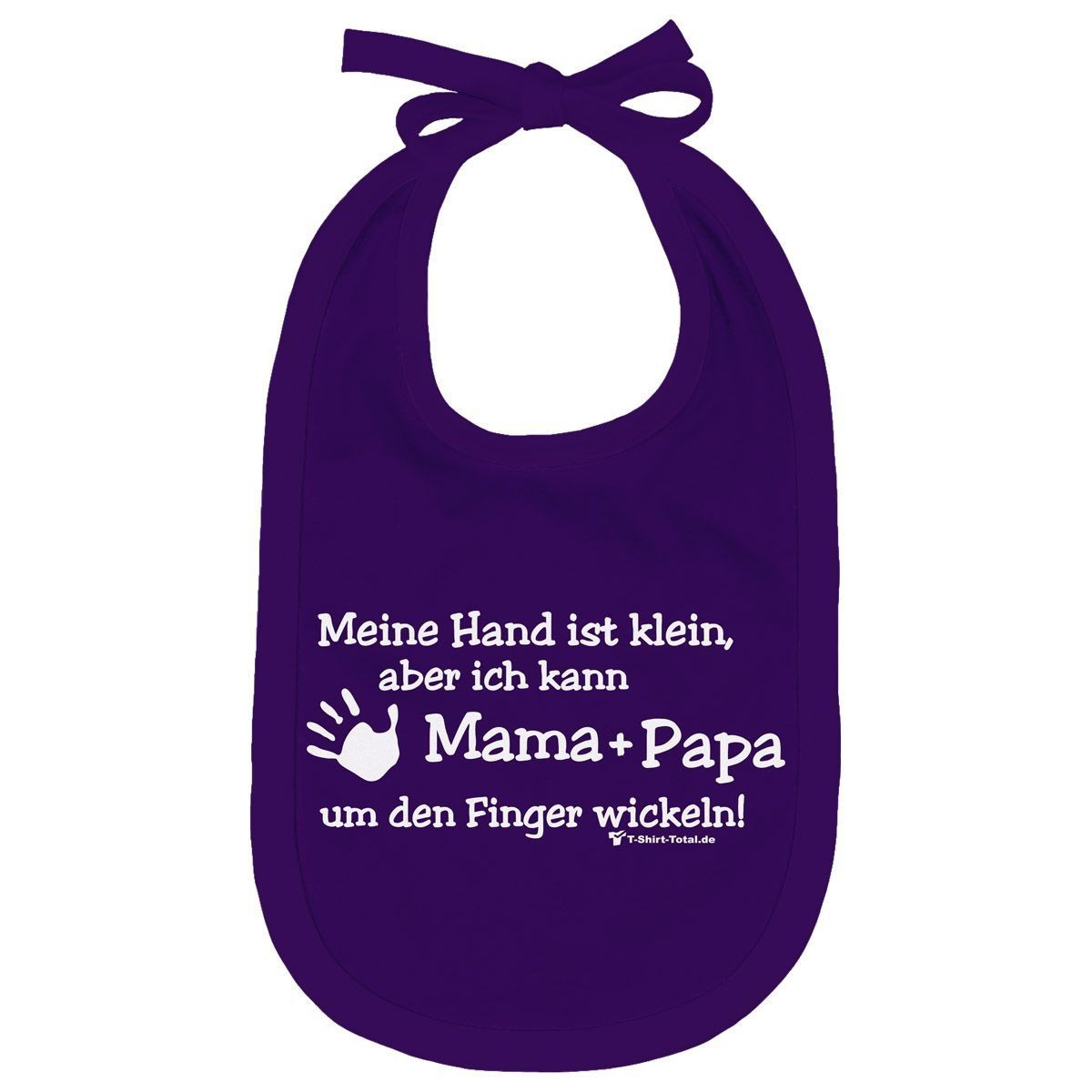 Kleine Hand Mama Papa Lätzchen lila