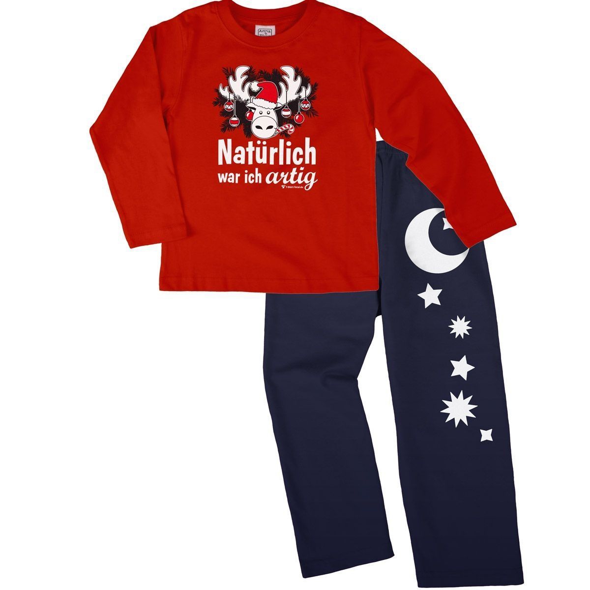 Natürlich artig Pyjama Set rot / navy 68 / 74