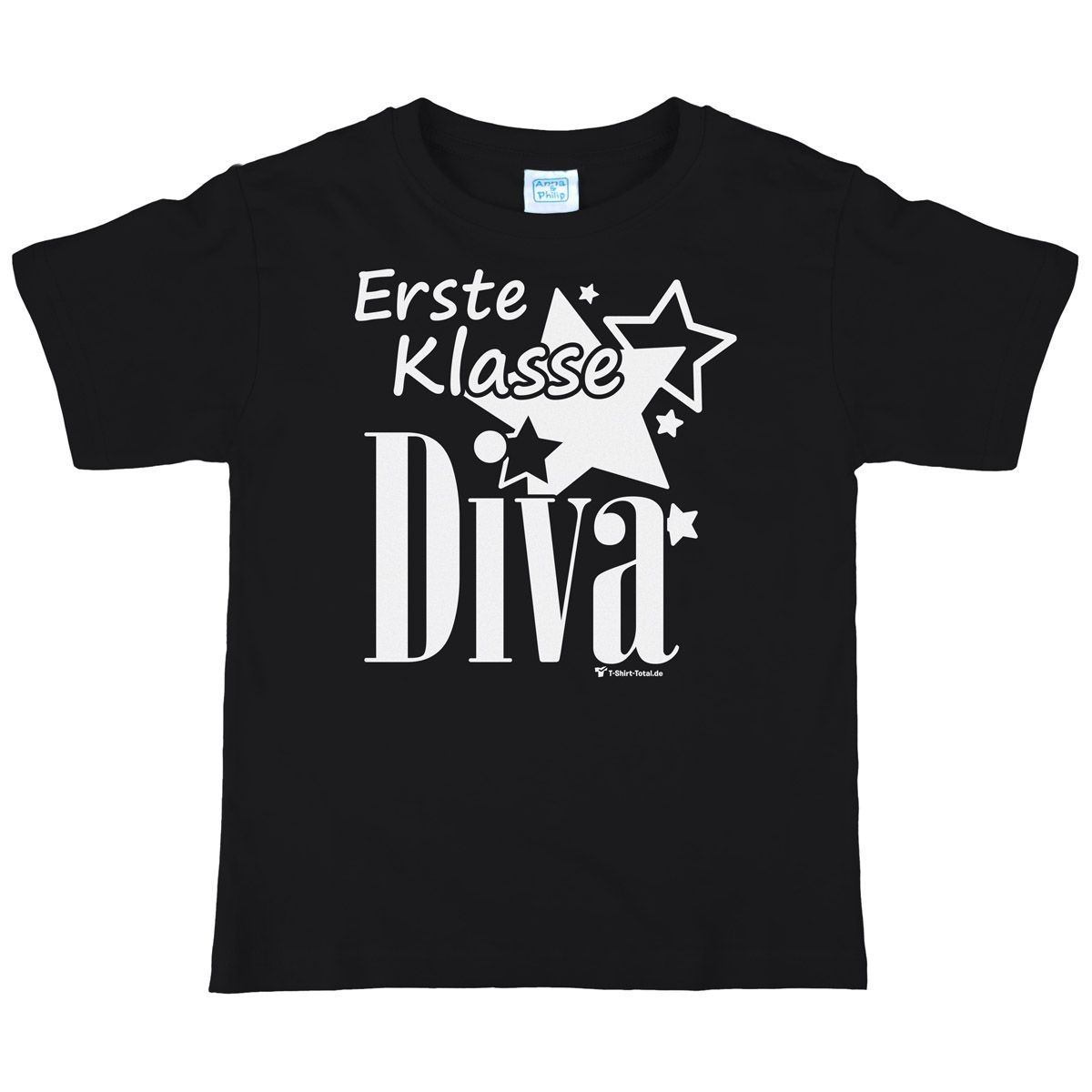 Erste Klasse Diva Kinder T-Shirt schwarz 122 / 128