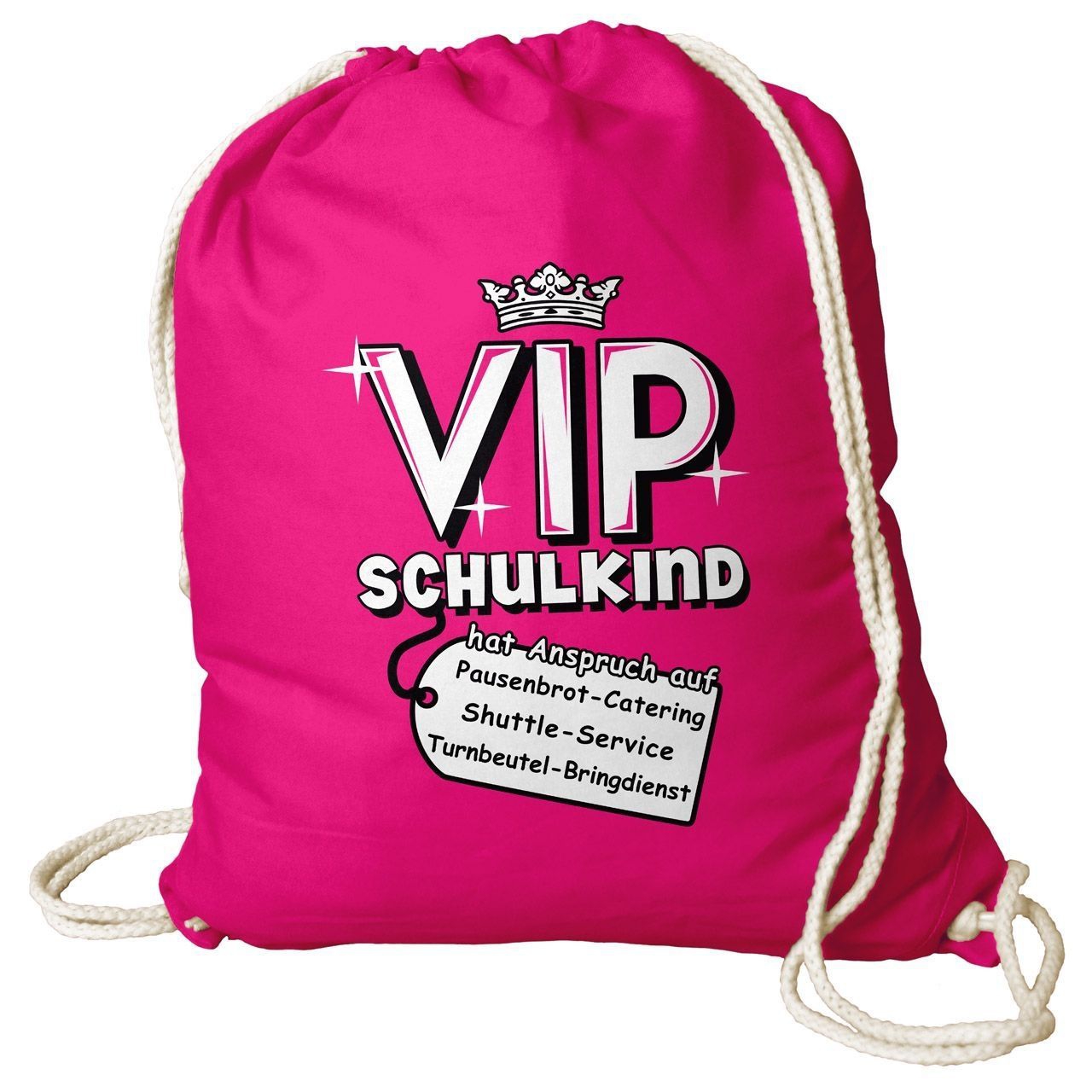VIP Schulkind Rucksack Beutel pink