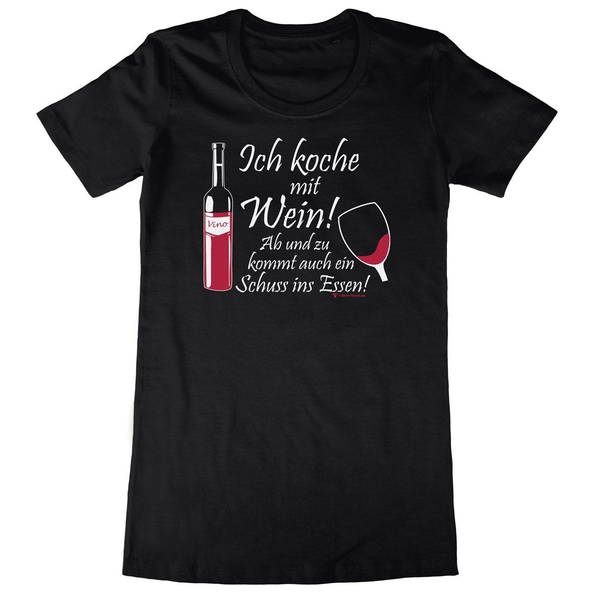 Koche mit Wein Woman Long Shirt schwarz Small