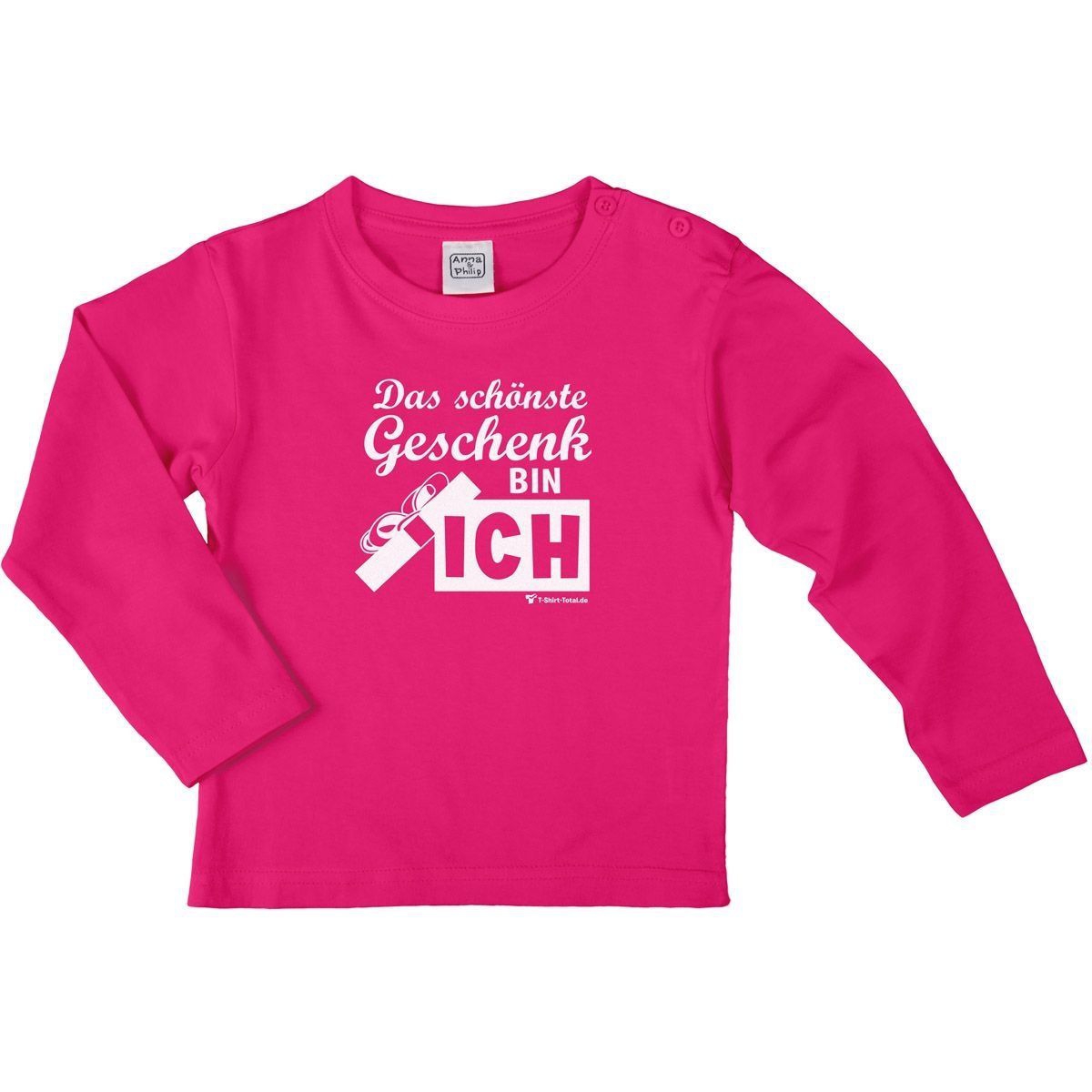 Schönste Geschenk Kinder Langarm Shirt pink 56 / 62