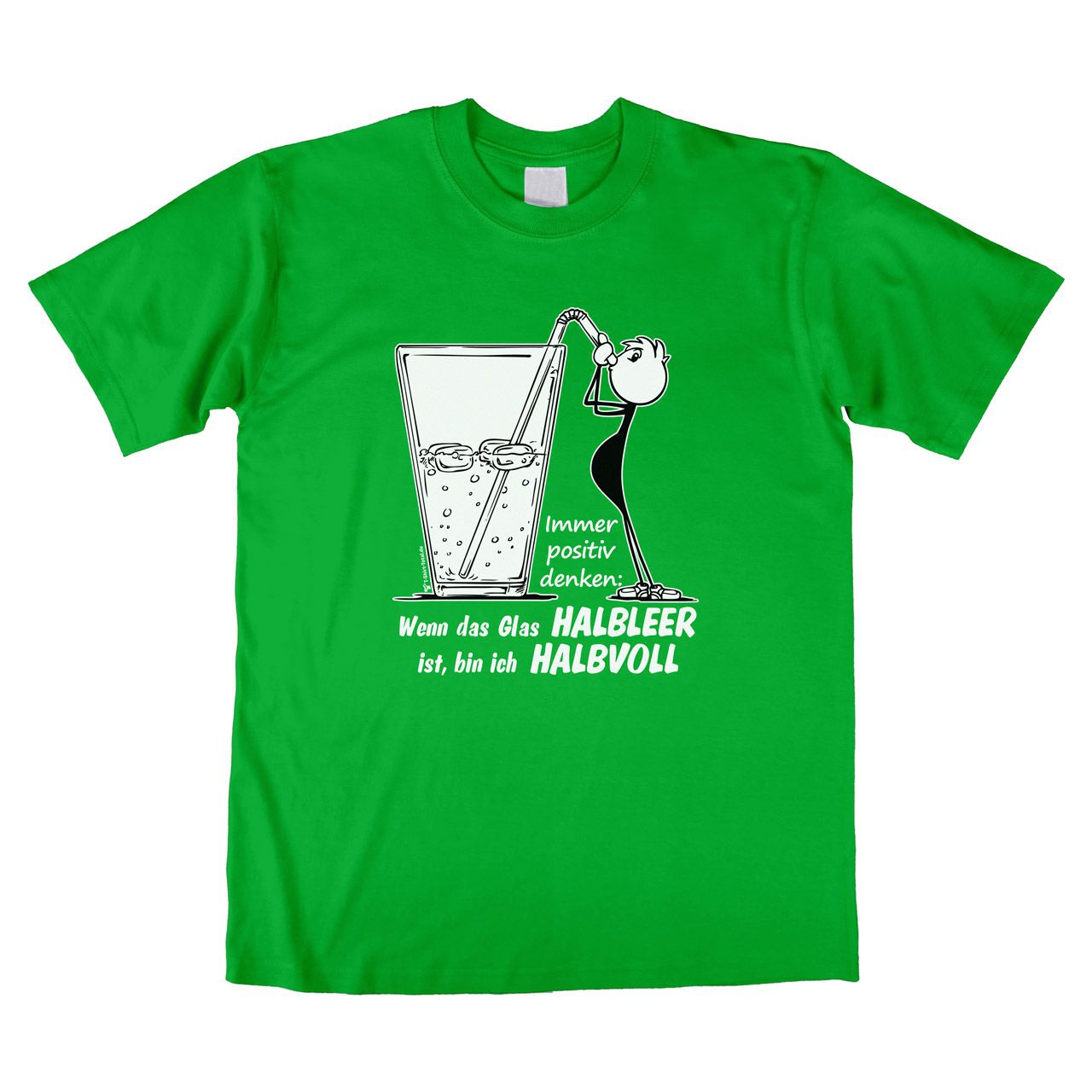 Glas Halbleer, ich halbvoll Unisex T-Shirt grün Large