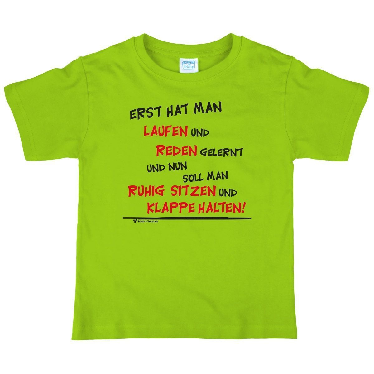 Laufen und Reden Kinder T-Shirt hellgrün 104