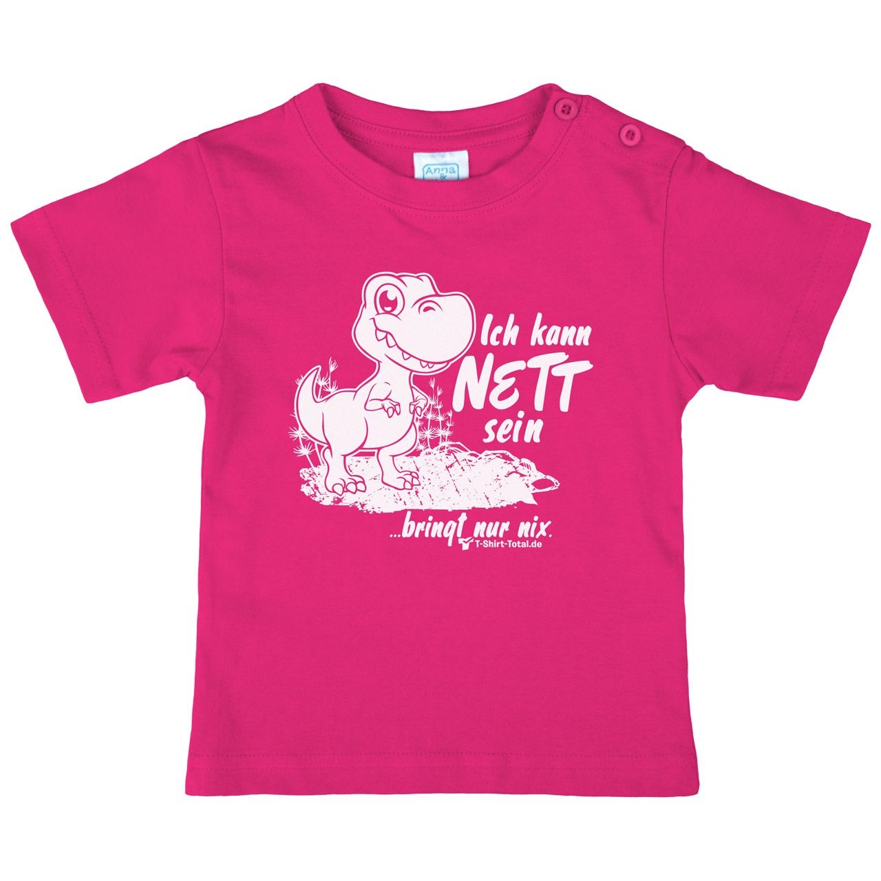 Kann nett sein Kinder T-Shirt pink 98