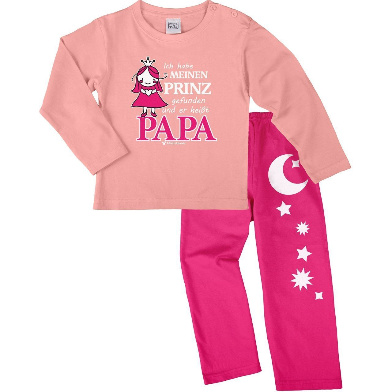 Prinz gefunden Pyjama Set rosa / pink 110 / 116