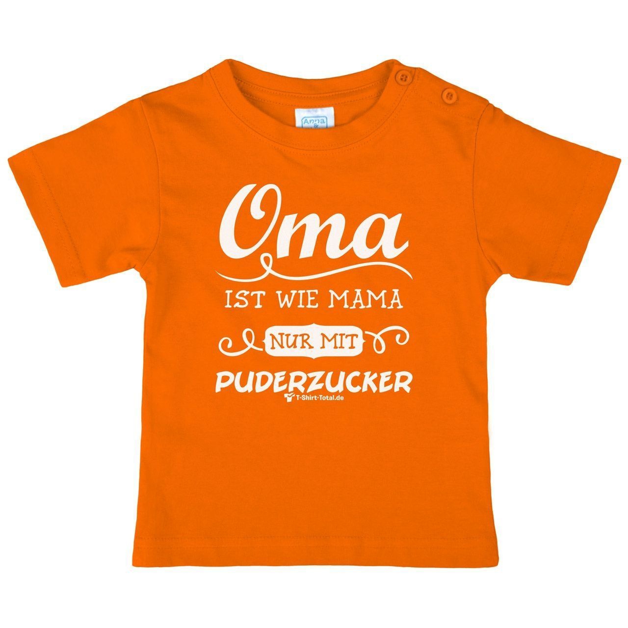 Oma Puderzucker Kinder T-Shirt orange 80 / 86