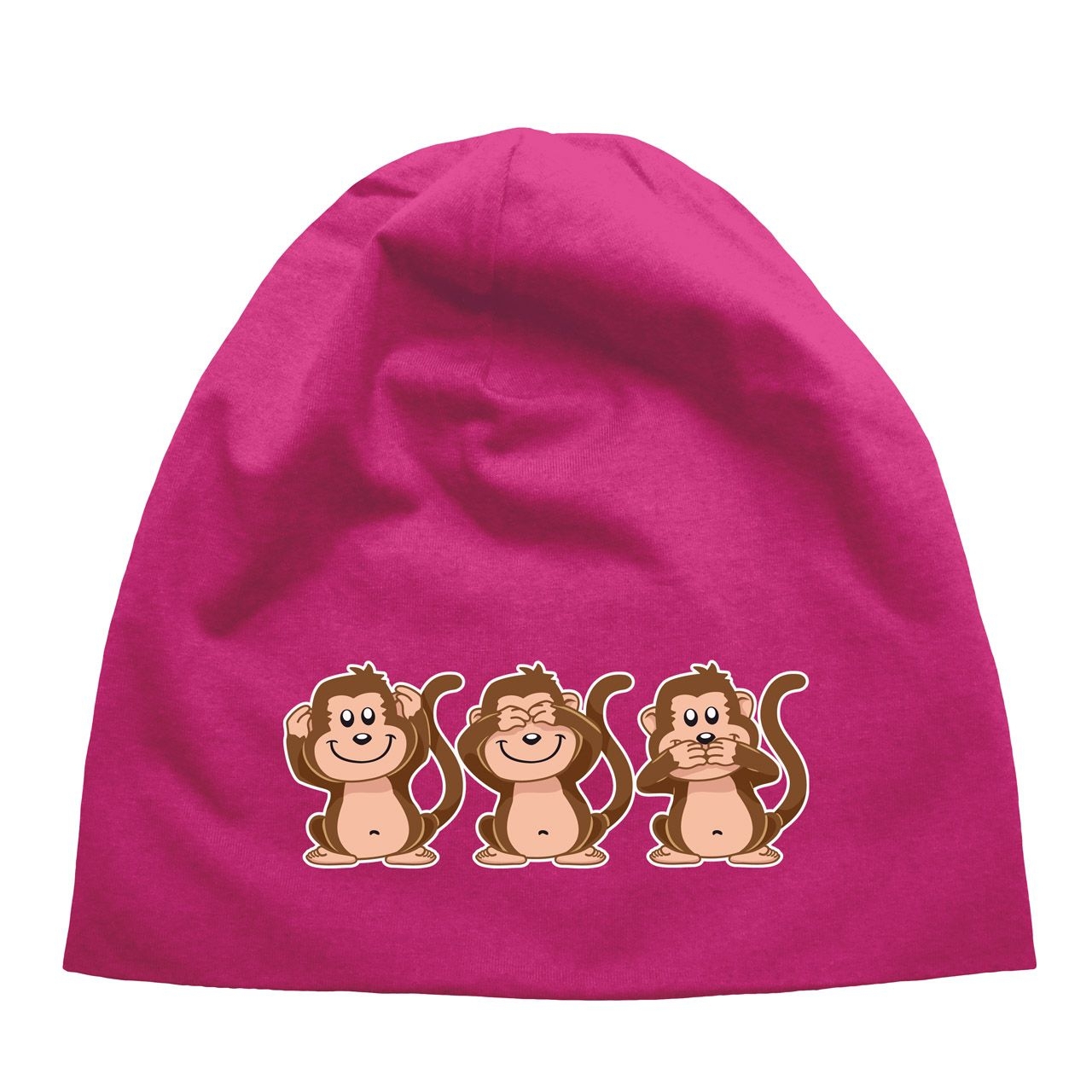Affen Kinder Beanie pink