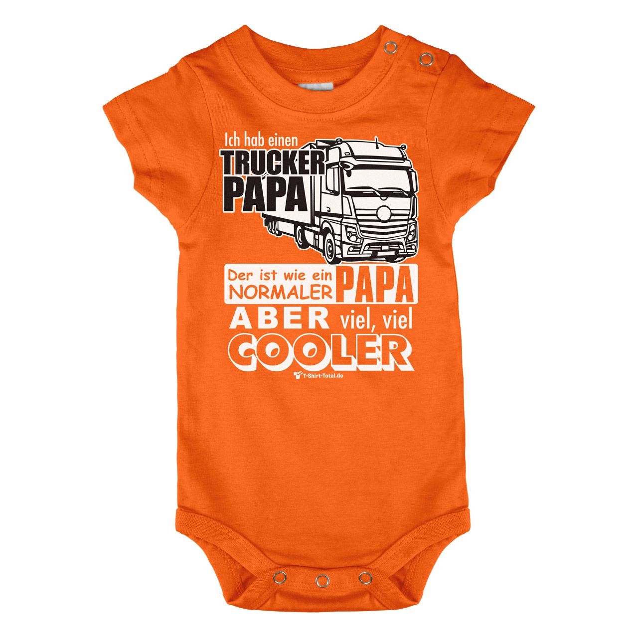 Trucker Papa Löwe Baby Body Kurzarm orange 68 / 74