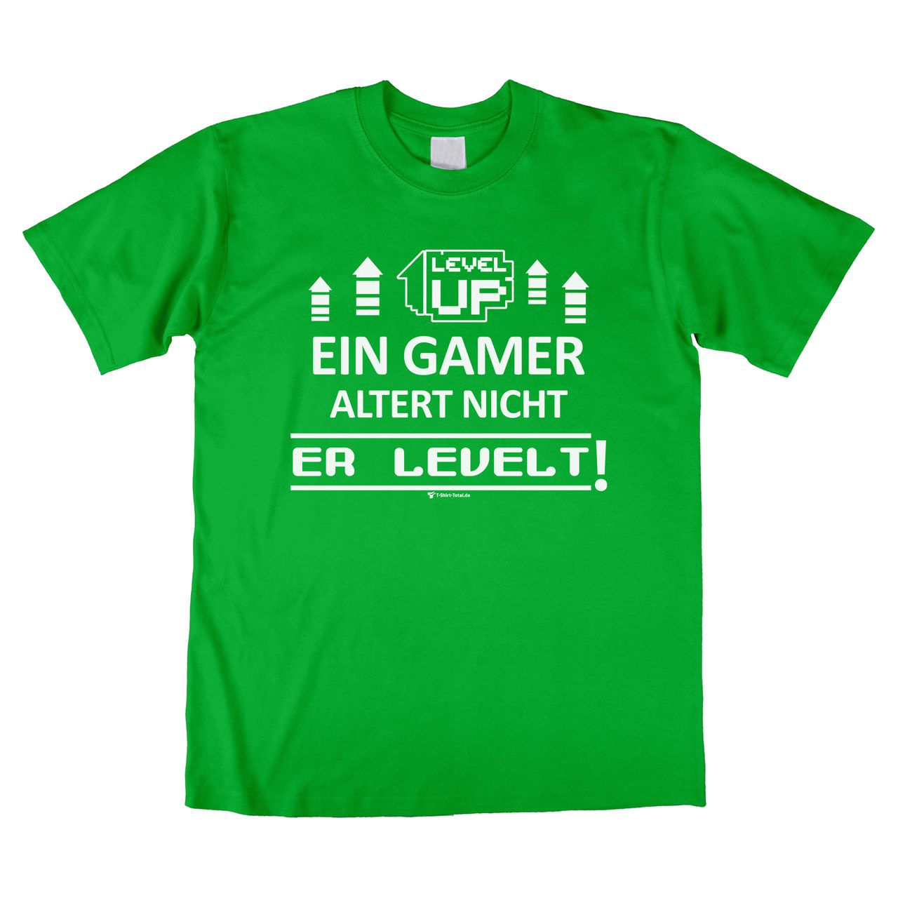 Ein Gamer levelt Unisex T-Shirt grün Medium