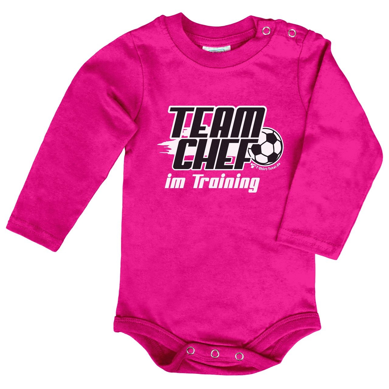 Teamchef im Training Baby Body Langarm pink 68 / 74