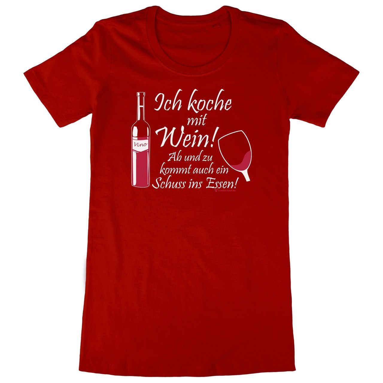 Koche mit Wein Woman Long Shirt rot Large