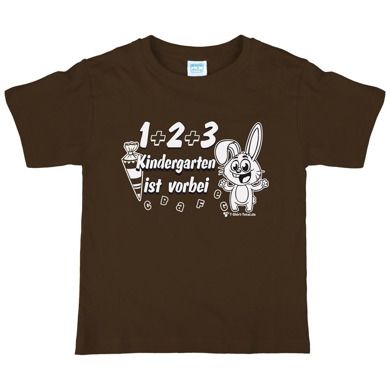 1 2 3 Kindergarten vorbei Kinder T-Shirt braun 122 / 128
